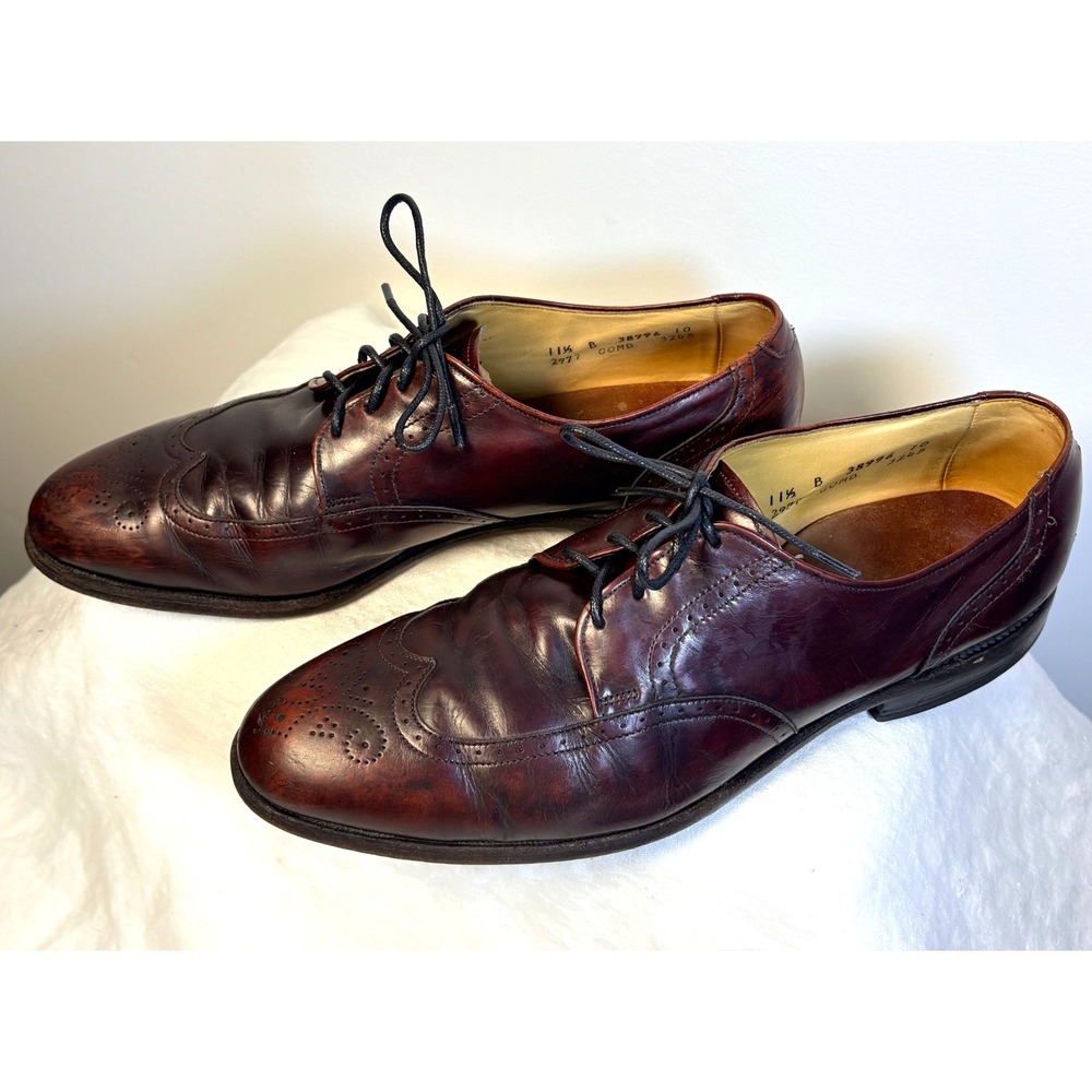 Allen Edmonds Kingswood Wingtip Oxford Men's Shoe Burgundy 11.5 B.Classic Preppy - Picture 2 of 16